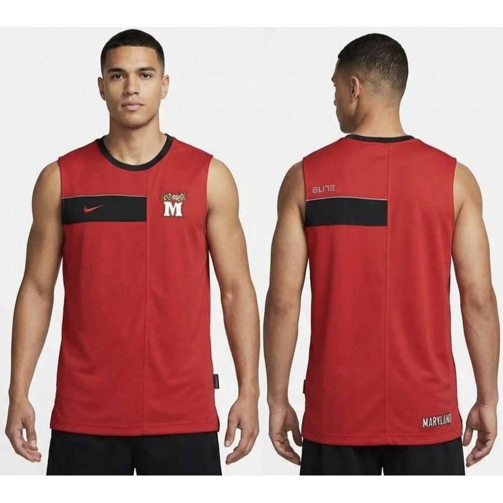 Nike Mens M Maryland Terrapins Elite Dri Fit Sleeveless Shirt Jersey Red